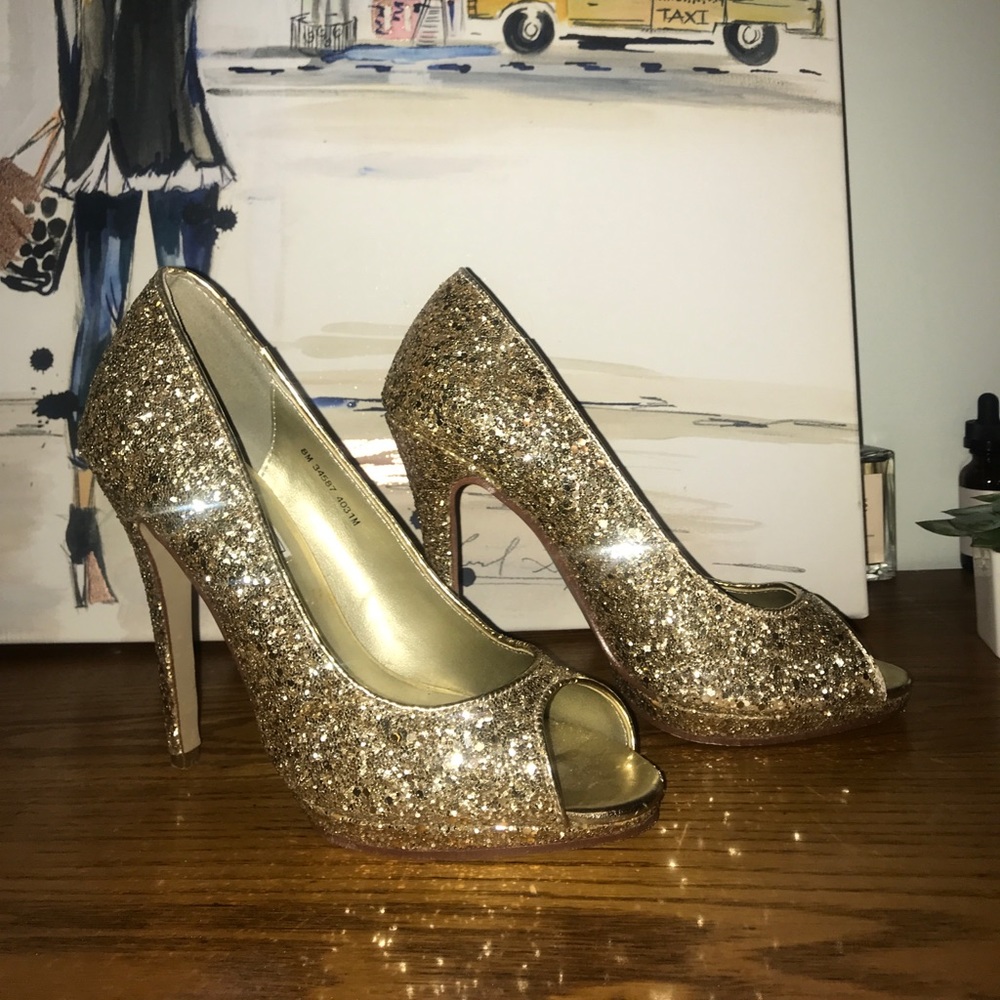 Gold Sparkle Heels